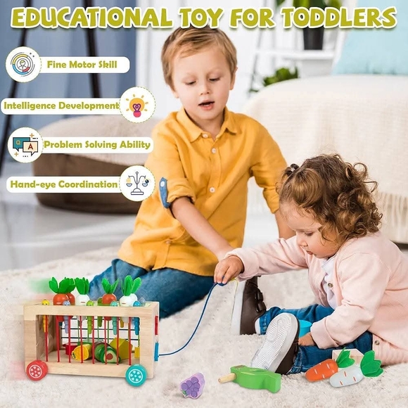 Winique Wooden Montessori Vegetable Garden Playset for Kids - Picture 6 of 7